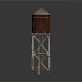 Brantford Water Tower With Rustic Brown Exterior And Metal Framework Structure 3d model