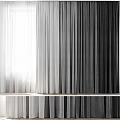 Soft Linen Curtains in White and Gray Tones for Elegant Home Interior Decor