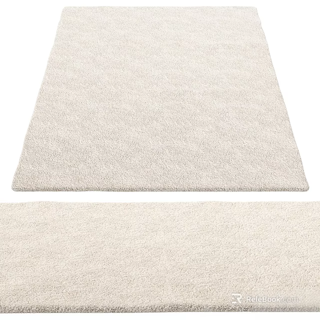 Soft Beige Square Carpet Fluffy Texture for Living Room Bedroom Home Decor 3d model 