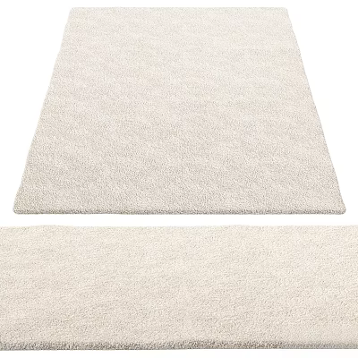 Soft Beige Square Carpet Fluffy Texture for Living Room Bedroom Home Decor 3d model