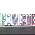 Vibrant 3D Text Empowerment Featuring Percentage Data And Reflection On Black Background