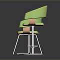 Three Green Leisure Chairs With Modern Padded Seats Wooden Armrests And Metal Bases