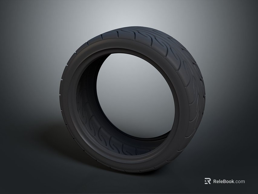 New Car Tire With Deep Tread Pattern Isolated On Gray Background 3d model 