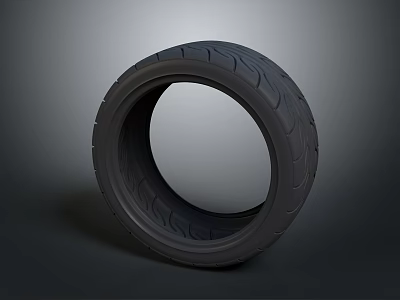 New Car Tire With Deep Tread Pattern Isolated On Gray Background 3d model