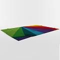 Vibrant Square Carpet With Rainbow Colors And Geometric Fan Pattern Design 3d model