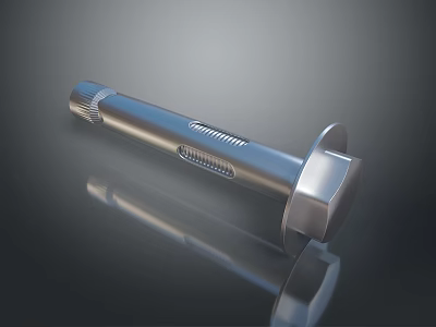 Metal Hex Head Bolt with Threaded Shank and Precision Engineered Design for Industrial Machinery 3d model