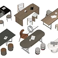 Modern Home Office Desks With Various Designs And Matching Chairs Stools