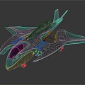 Modern Fighter Science Fiction Fighter 3d model