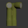 Two Green Vintage Flashlights With Plastic Body And Round Illuminated Lampshade