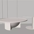Modern Round Coffee Table With Unique Concrete Base In Minimalist Interior Design 3d model