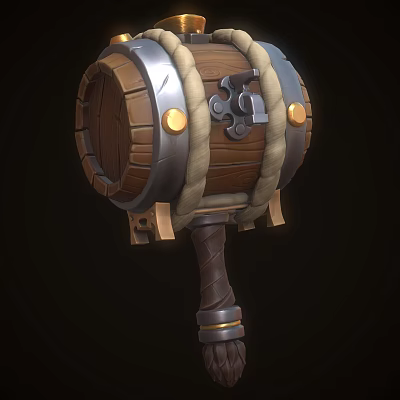 modern hammer barrel hammer 3d model modern hammer barrel hammer 3d model