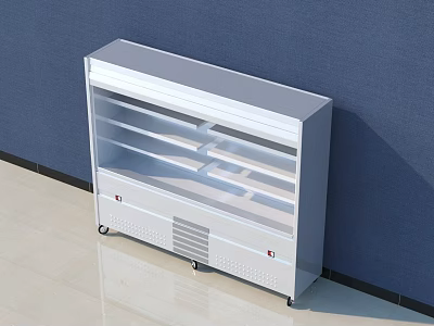 White Standing Display Shelf with Multi Layer Shelves and Wheels for Storage 3d model