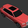 Red Rolls Royce Luxury SUV With Sleek Exterior Black Wheels And Chrome Accents