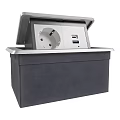 Black Storage Box With Flip Open Lid And Silver Trim 3d model