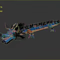 Game Movie Character Blue Dragon Block Style Pixel Design with Detailed Features