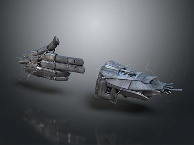 Mechanical Hand Equipment With Metal Structure Robotic Components And Detailed Mechanism Design 3d model
