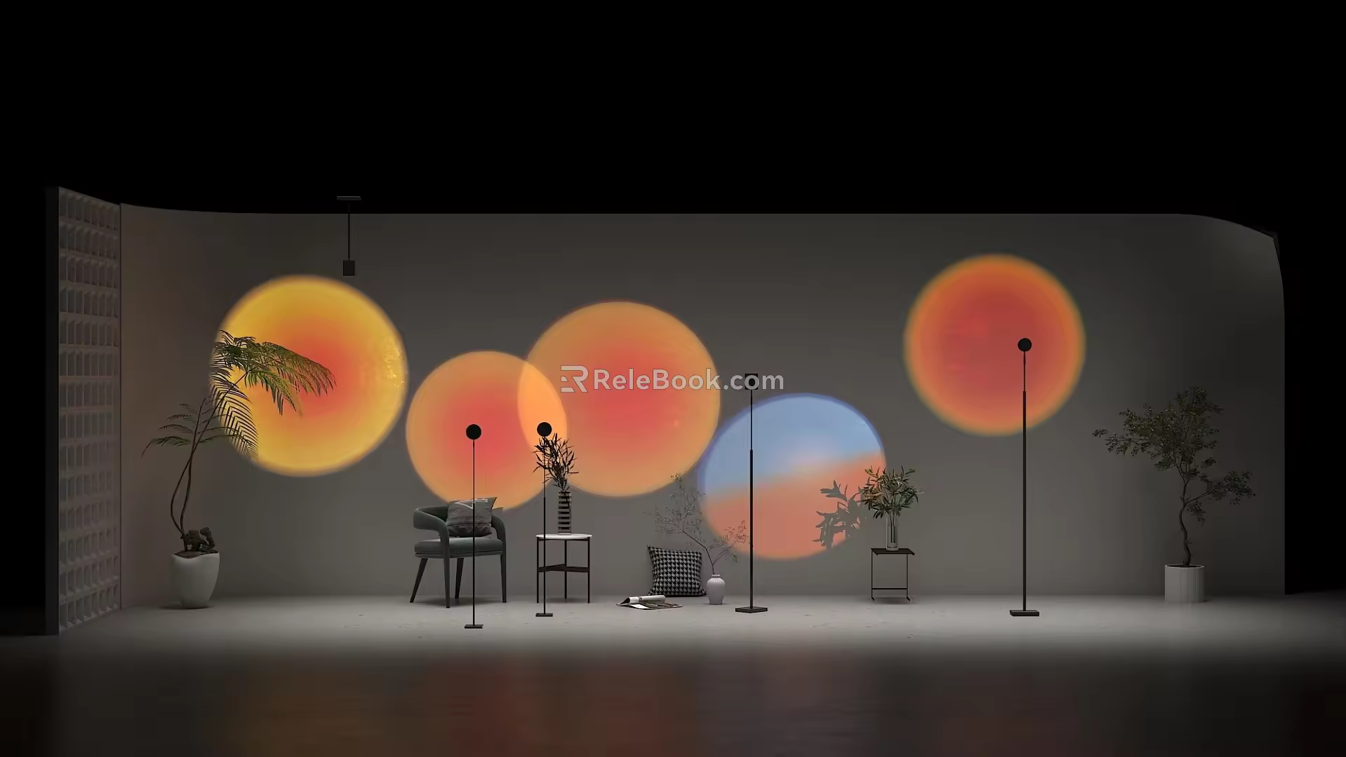 Sunset lamp combination 3d model