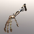 Detailed Mechanical Arm With Metallic Components And Articulated Fingers Design