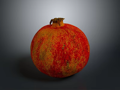 Juicy Ripe Pomegranate With Vibrant Red Orange Skin Healthy Fresh Fruit 3d model