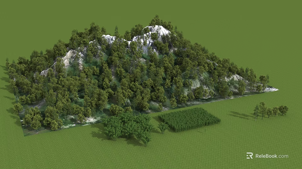 Traditional Japanese Karesansui Dry Landscape Garden Design With Stones Gravel And Mossy Rocks 3d model 