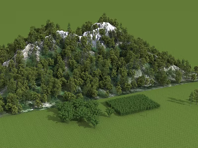 Traditional Japanese Karesansui Dry Landscape Garden Design With Stones Gravel And Mossy Rocks 3d model