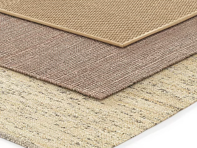 Woven Square Rugs in Beige Brown and Taupe Stacked Textured Design 3d model