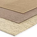 Woven Square Rugs in Beige Brown and Taupe Stacked Textured Design