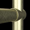 Shiny Golden Metal Ladder Design With Vertical Rungs And Black Background