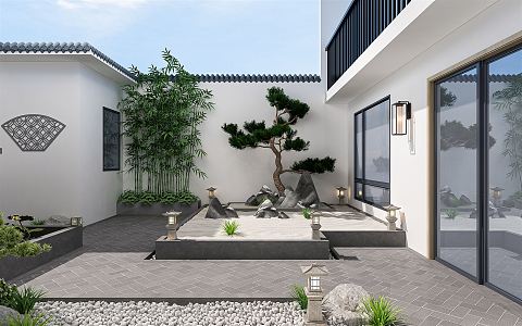 New Chinese Garden Courtyard Garden 3d model