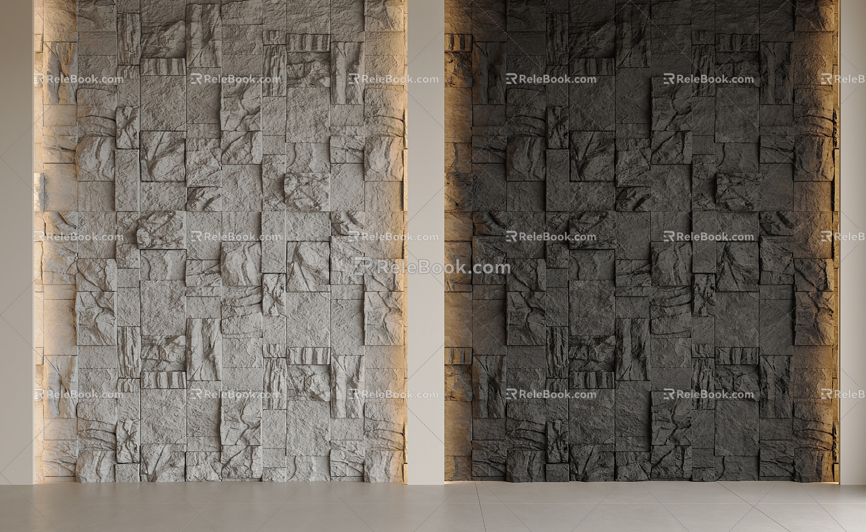 Modern rubble background wall rubble stone wall rubble stone wall stone background wall background wall 3d model