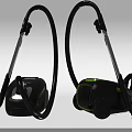 Modern Black and Green Household Vacuum Cleaners with Long Handles and Efficient Suction Design