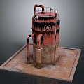 Industrial Style Rusty Metal Tank Shape Decorative Ornament Decoration Set For Home Decor