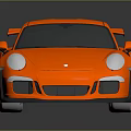 Orange Sports Car With Rear Spoiler Vibrant Color And Sleek Design