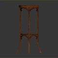Elegant Wooden Single Chair With Round Seat And Cross Leg Design Structure