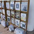 Books And Magazines Collection On Wooden Shelf With Various Cover Designs
