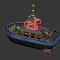 3D Rendered Colorful Yacht With Detailed Structure