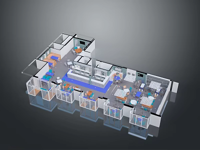 Multi Level Building Architectural Floor Plan With Room Layout And Distribution Design 3d model