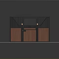 Sturdy Wooden Metal Enclosure Structure With Railings Door And Steps On Gray Ground