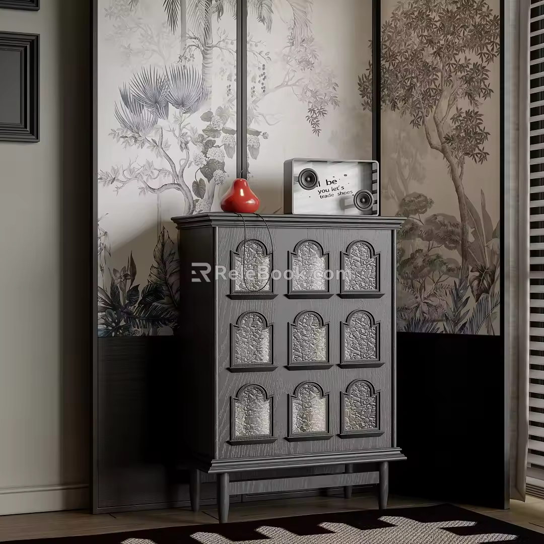 Middle Style Side Cabinet 3d model
