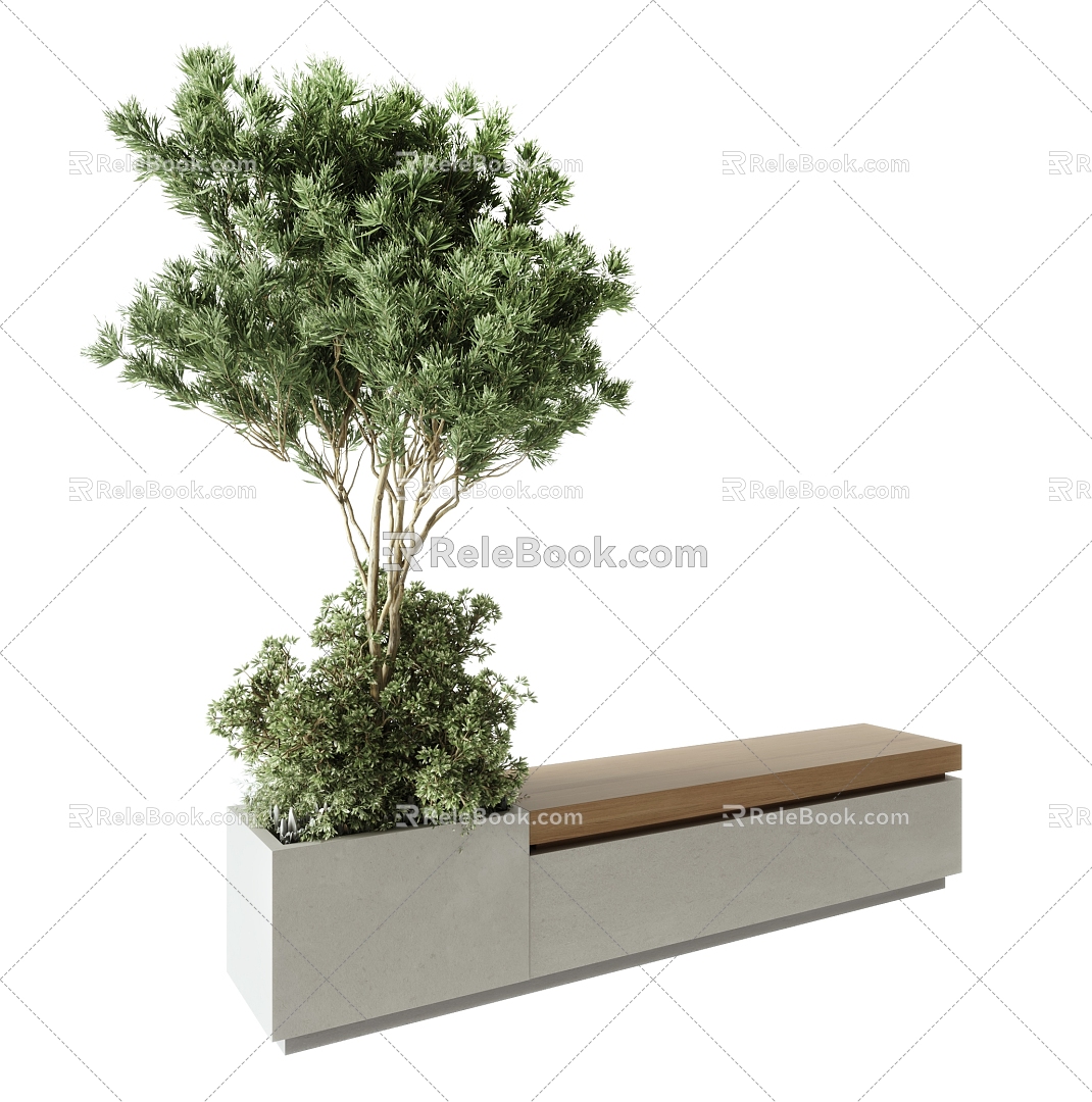 Modern Outdoor Chair Landscape Plant Chair 3d model