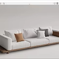 Japanese-style Combination Sofa Multi-person Sofa 3d model