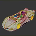Silver Convertible Sports Car With Yellow Wheels And Green Windshield Modern Sleek Body Design
