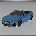 Blue BMW Open Top Convertible With Black Alloy Wheels And Sporty Exterior Design