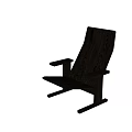 Modern Wooden Leisure Chair With Angled Backrest Sturdy Armrests And Stable Base Design