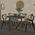 Nordic Dining Table and Chair Combination 3d model