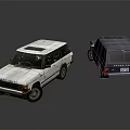 Two Classic SUV Models in White and Dark with Retro Design Features 3d model