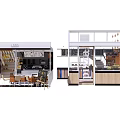 Lavie Shop Exterior And Interior Design With Counter Tables Chairs Staircase And Decorations
