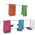 Modern Towel Bar Towel Combination 3d model