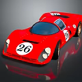 Red Vintage Race Car With Number 26 On Front And Streamlined Shiny Design