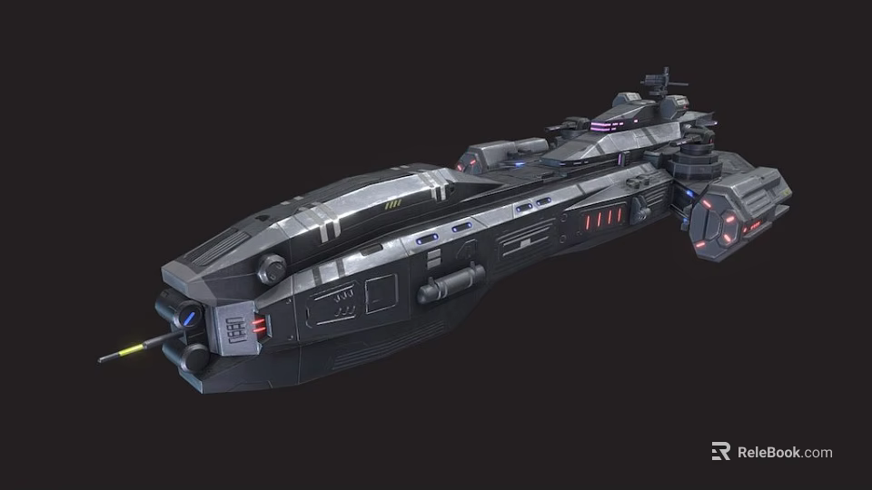 Futuristic Spaceship Exterior Design With Advanced Engine And Armament Details For Space Exploration 3d model 